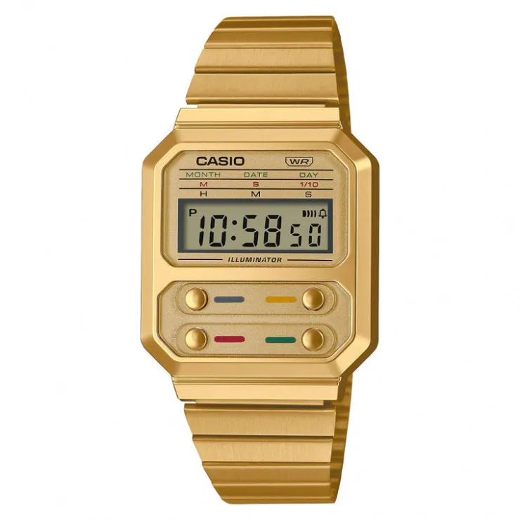 Watch2DayNL Casio^Casio A100WEG-9AEF Unisex Horloge 33 mm 3 ATM